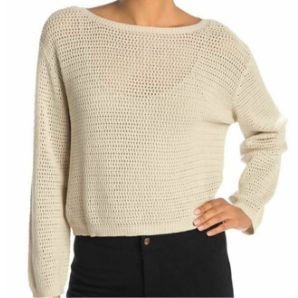 RDI Beige Open Stitch Pullover Fall Sweater